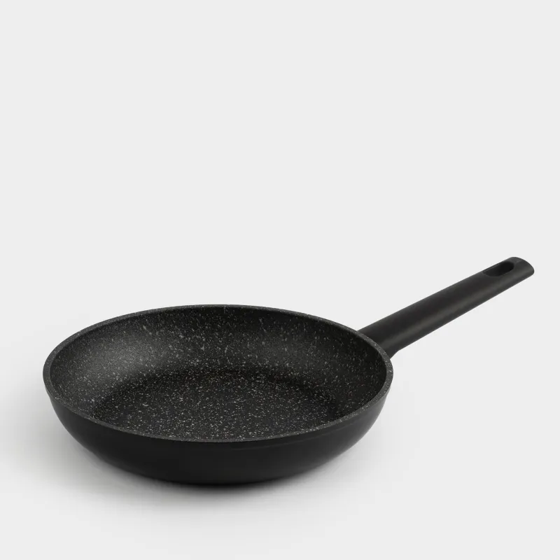 Сковорода, 24 см, с покрытием, алюминий, черная, Black rock