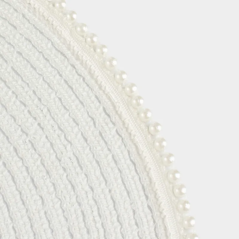 Салфетка под приборы, 38 см, полиэстер/пластик, круглая, белая, Жемчужная кайма, Rotary shine, image-3