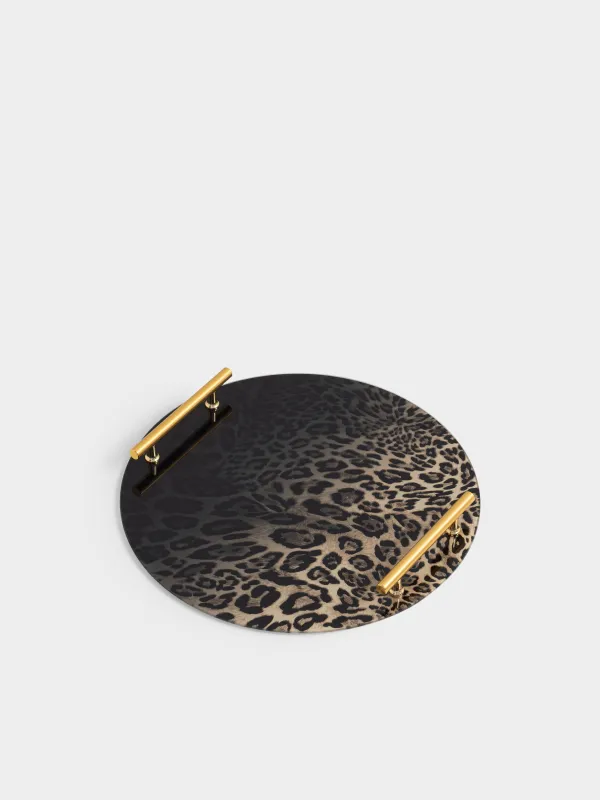 Поднос, 35 см, с ручками, Leopard, image-1