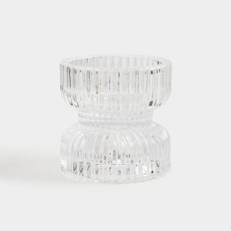 Подсвечник, 7 см, для тонкой/чайной свечи, стекло, Ribedic