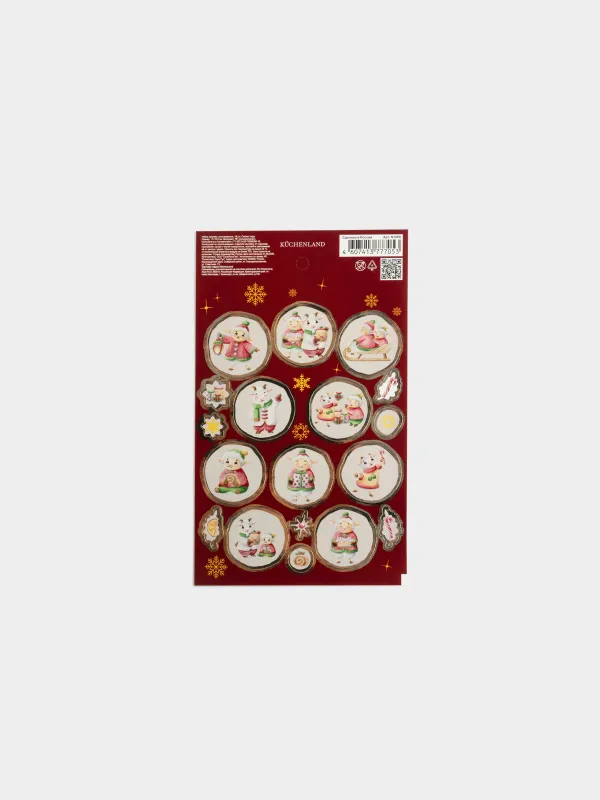 Набор наклеек, 17х11 см, 18 шт, Символ года, Christmas decal, image-0