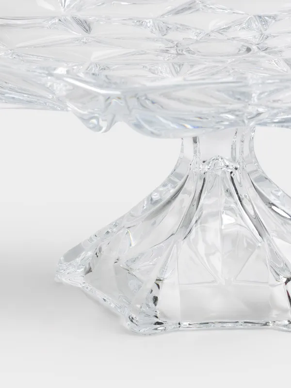 Блюдо на ножке, 33х16 см, стекло Р, Rhomb, image-1