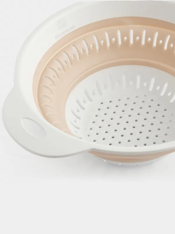 Дуршлаг, 20 см, складной, пластик/резина, круглый, бежевый, Foldaway, image-2