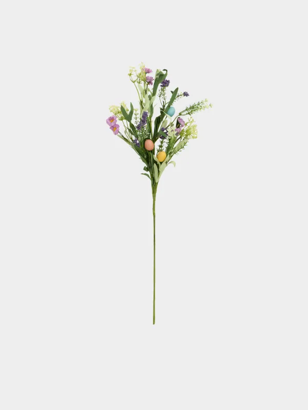 Ветка декоративная, 70 см, пенопласт/пластик, Цветы и пасхальные яйца, Easter decor, image-0