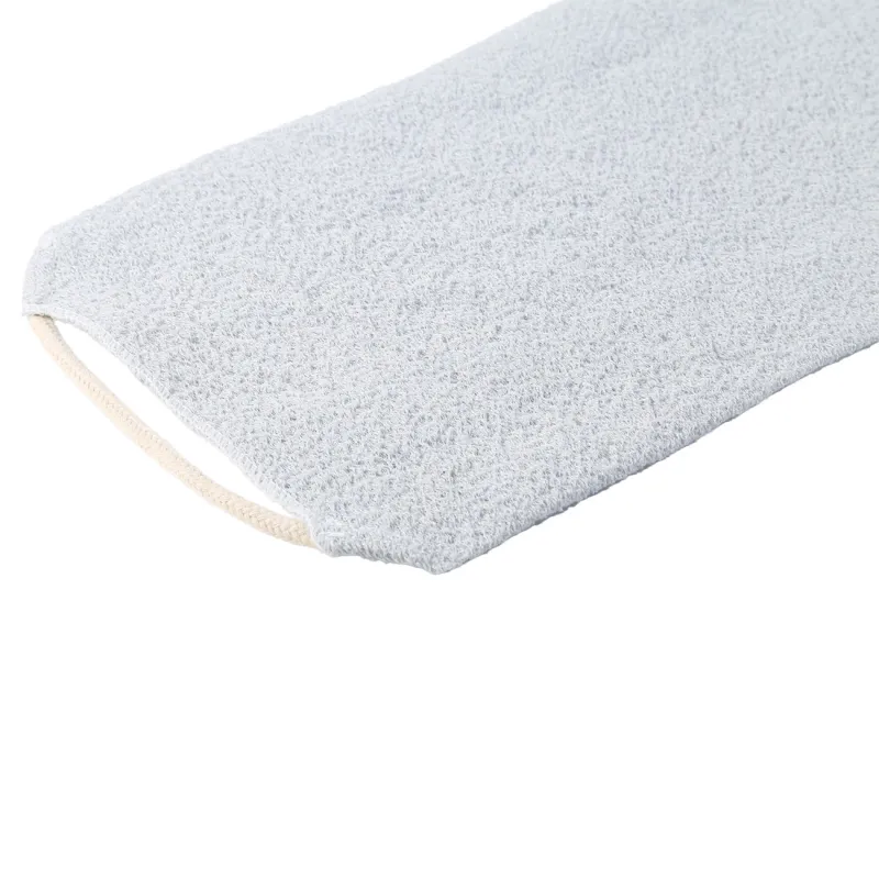 Набор для душа, 2 пр, мочалка-лента/мочалка-варежка, нейлон/хлопок, серо-голубой, Unique spa, image-3