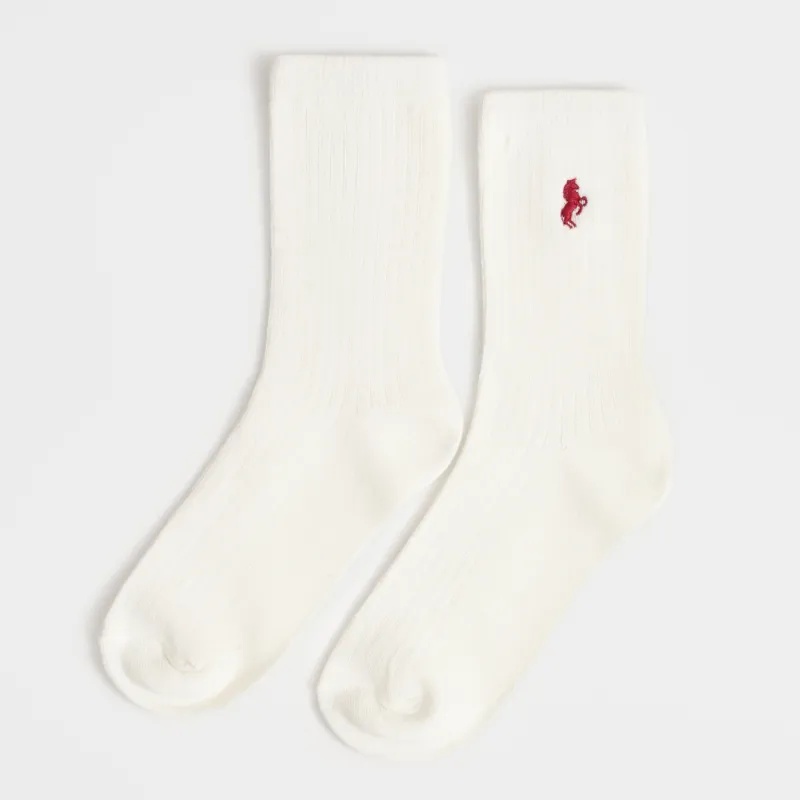 Носки в рубчик, молочные, Rubchik font