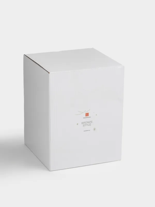 Снежный фонарь, 15 см, с подсветкой, пластик, бронзовый, Олени в лесу, Bronze style, image-6