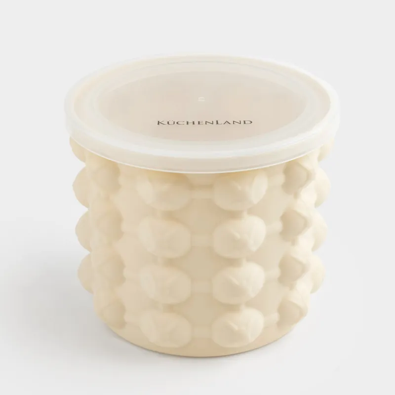 Форма для льда, 11х10 см, 40 отд, с крышкой, силикон/пластик, молочная, Soft kitchen