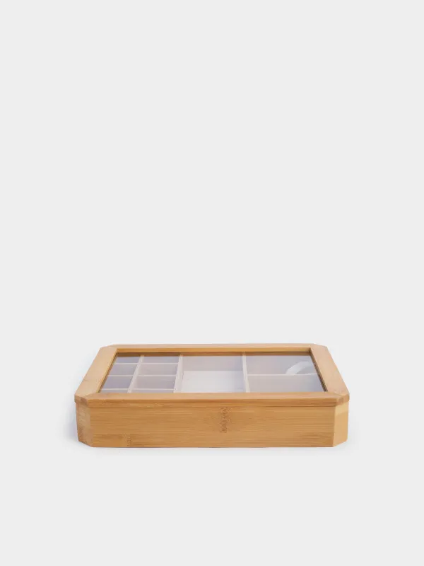 Шкатулка для украшений, 30х23 см, бамбук/стекло, Bamboo, image-4