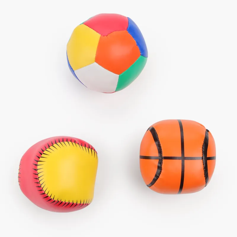 Мяч, 8 см, 3 шт, в сетке, ПВХ, цветной, Футбол/Баскетбол/Бейсбол, Game, image-1