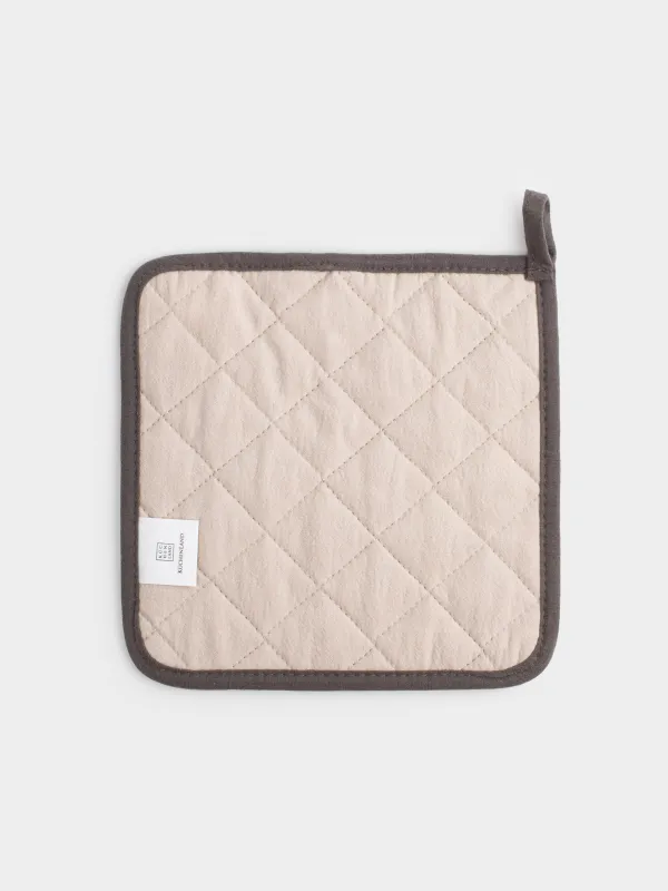 Прихватка, 20x20 см, хлопок, квадратная, серо-бежевая, Снегирь на ветке, Bullfinchs, image-5