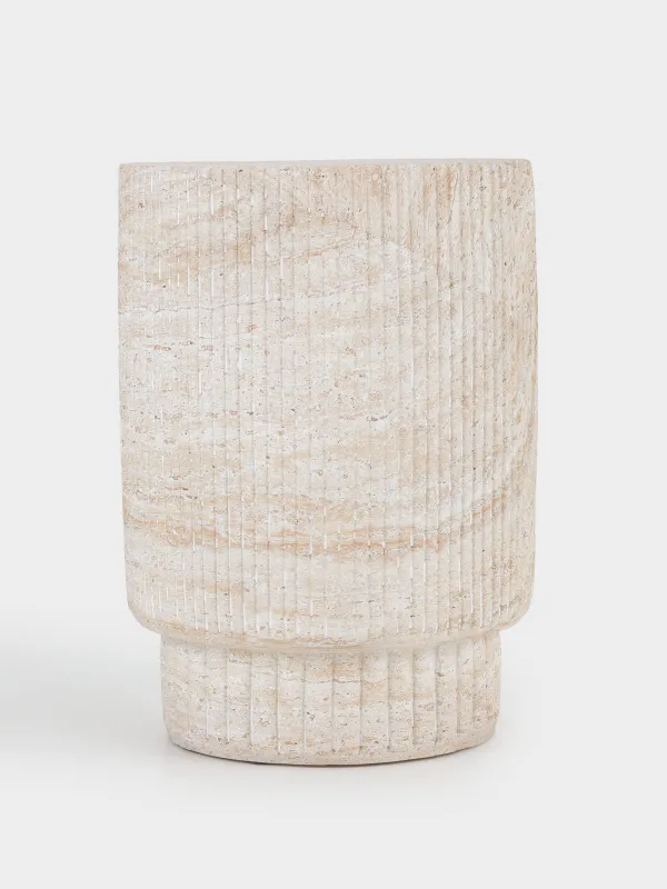 Столик кофейный, 47х34 см, магний/стекловолокно, круглый, бежевый, Antic, image-4