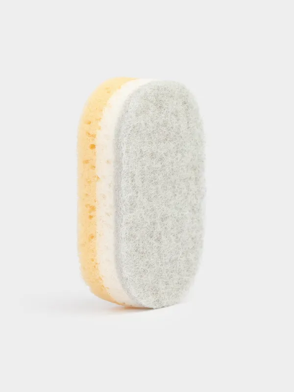 Губка для мытья посуды, 10x6 см, 5 шт, поролон/абразив, овальная, пастель, Clean, image-4
