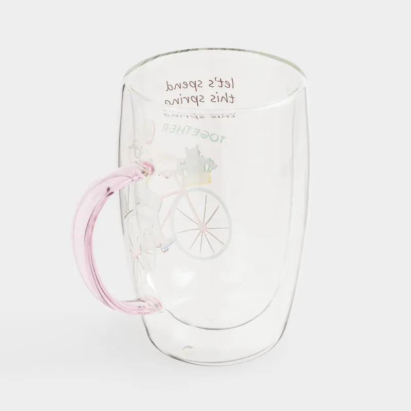 Кружка, 440 мл, 2 шт, стекло Б, розовая, Spring together, Air decor, image-2