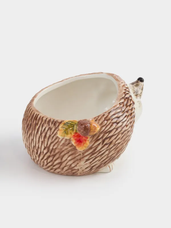 Конфетница, 17х9 см, 600 мл, керамика D, коричневая, Еж с желудем, Forest symphony, image-2