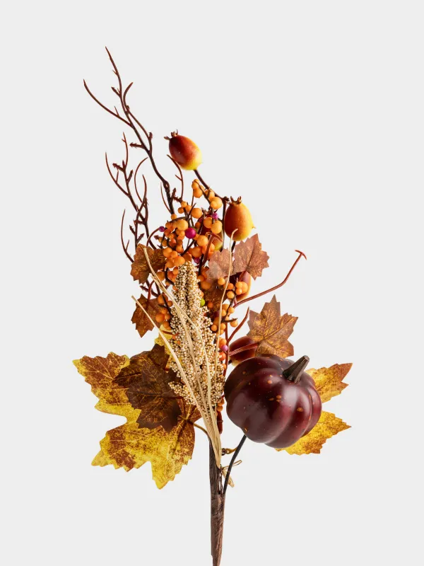 Ветка декоративная, 55 см, Тыквы с ягодами, Forest symphony decor, image-1