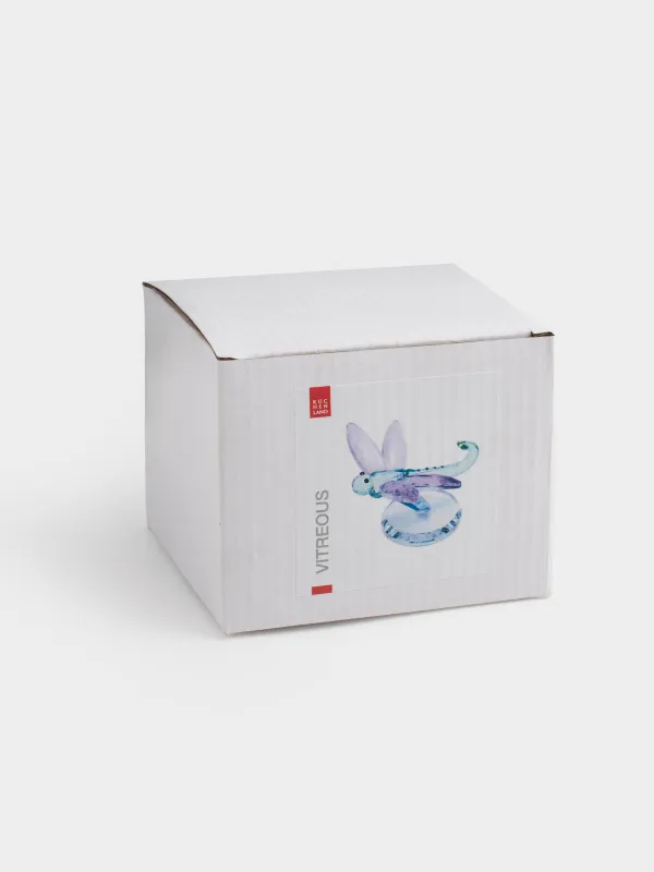 Статуэтка, 8 см, кристальное стекло, зелено-лиловая, Стрекоза, Vitreous, image-6