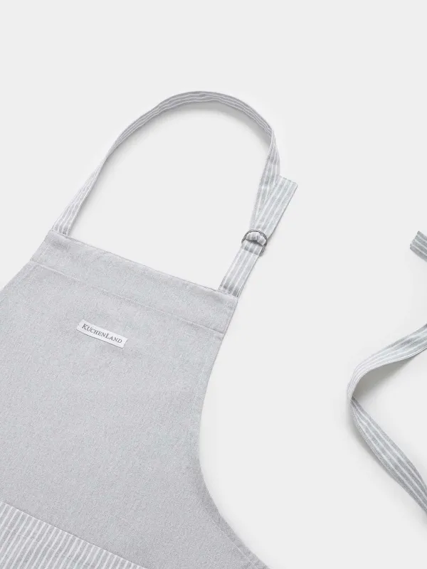 Фартук, 70x85 см, хлопок, светло-серый, Полосы, Stripe kitchen, image-1