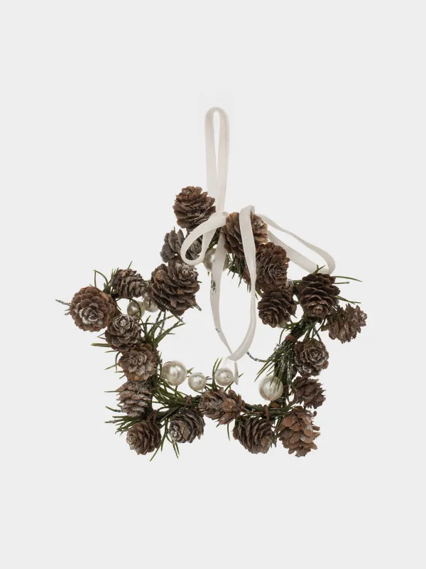 Венок декоративный, 9/18 см, пластик/металл, Conifer delice, image-0