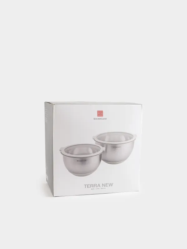 Миска, 2 шт, с крышкой, антискользящее дно, Terra new, image-4