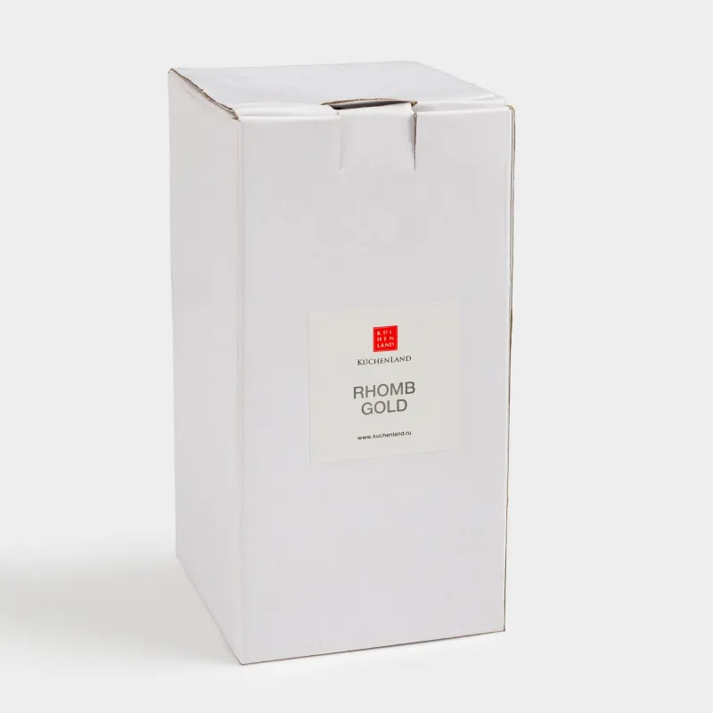 Бокал-кубок для вина, 300 мл, стекло Р, с золотистым кантом, Rhomb gold, image-5