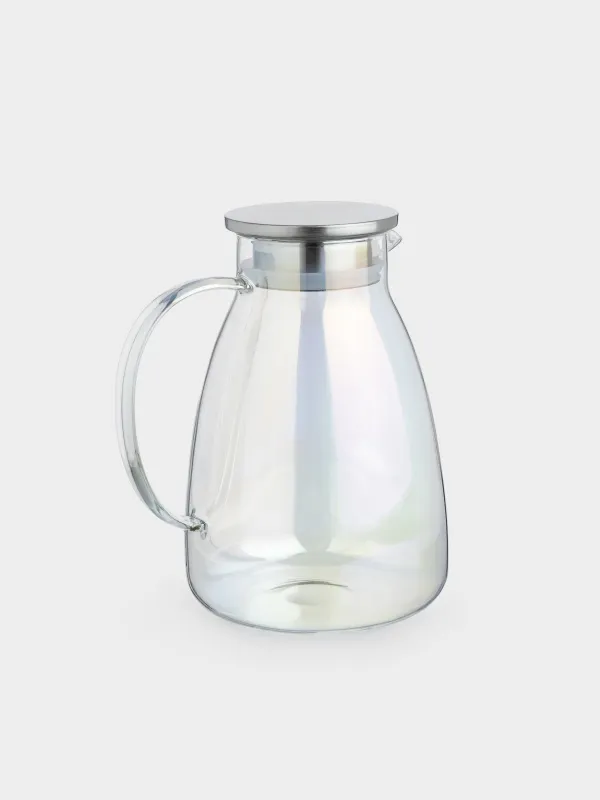Кувшин, 2 л, с крышкой-фильтром, стекло Б/сталь, перламутр, Floyd polar, image-2