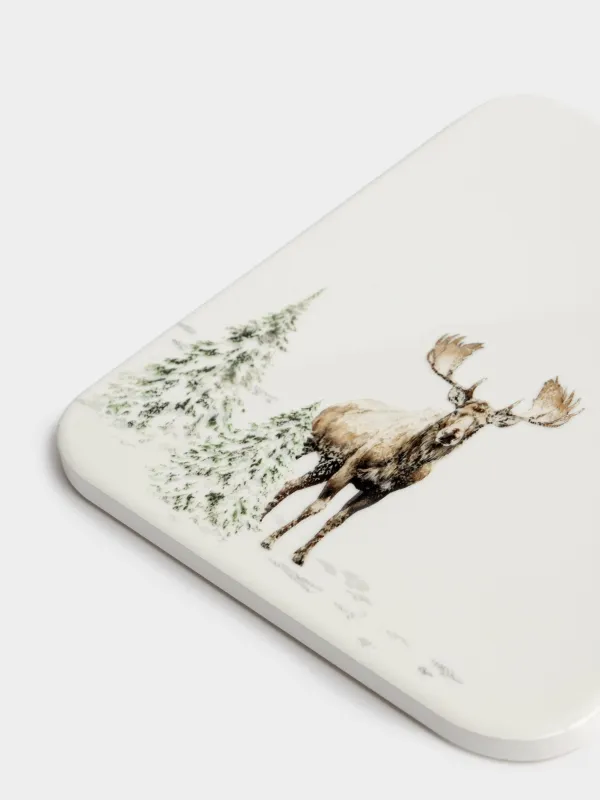 Подставка под горячее, 15х26 см, Лось в лесу, Moose story, image-1