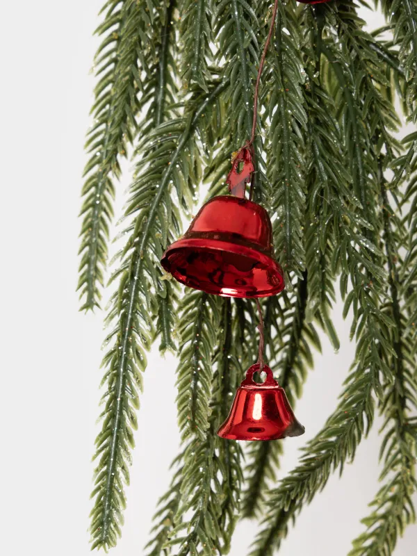 Композиция новогодняя, 40 см, подвесная, Ель с колокольчиками, Conifer decor, image-2
