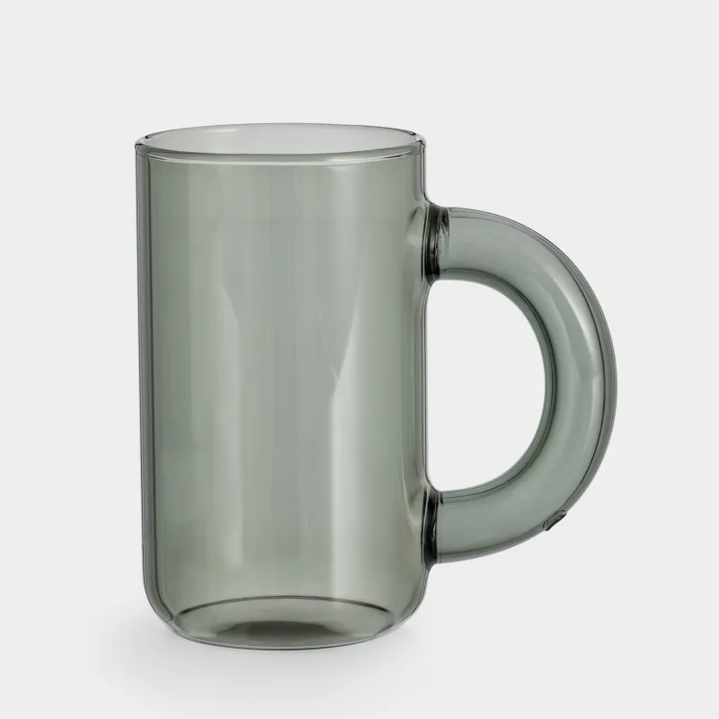 Кружка, 360 мл, стекло Б, серая, Clear grey