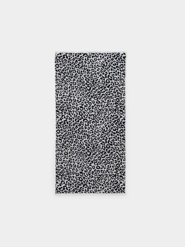 Полотенце, 70х140 см, хлопок, молочное, Леопардовый принт, Leopard cotton, image-1