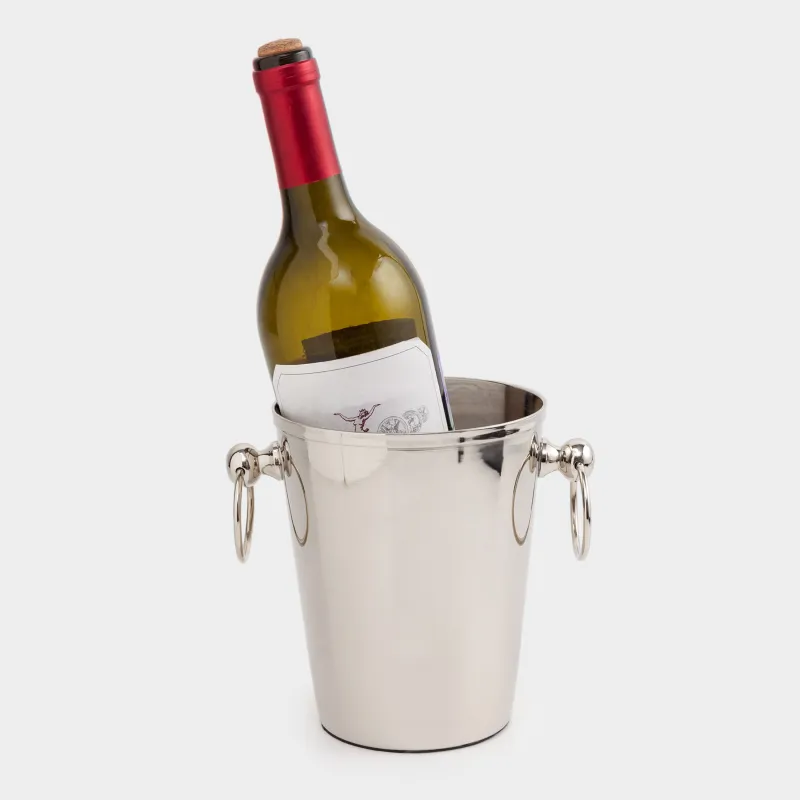 Ведро для охлаждения напитков, 15 см, с ручками, сталь, серебристое, Fantastic, image-5