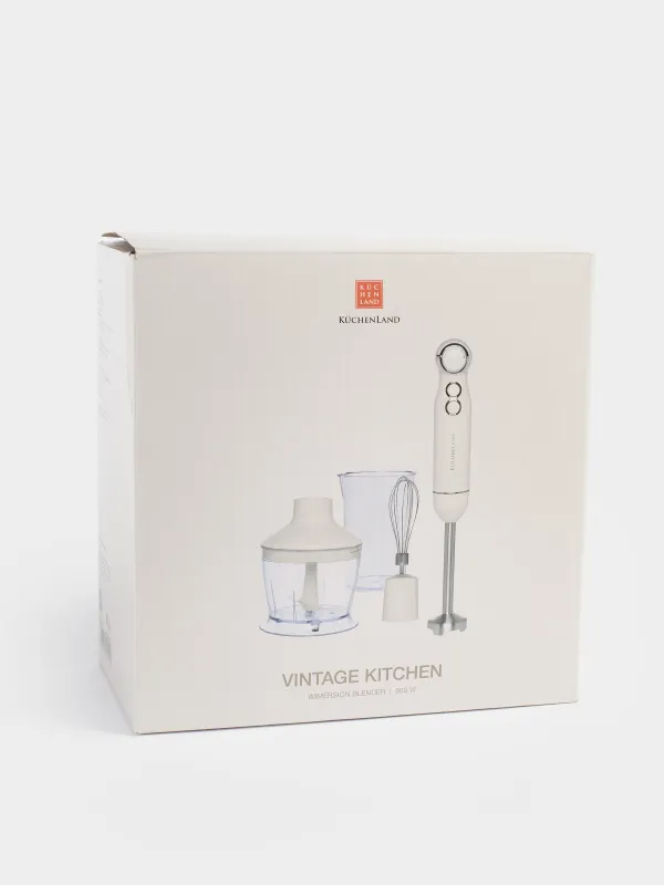 Блендер погружной, электрический, 800 Вт, 4 пр, сталь/пластик, бежевый, Vintage kitchen, image-10