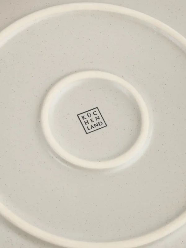 Тарелка обеденная, 27 см, керамика K, бежевая, Мятый эффект, Crumple creme, image-3