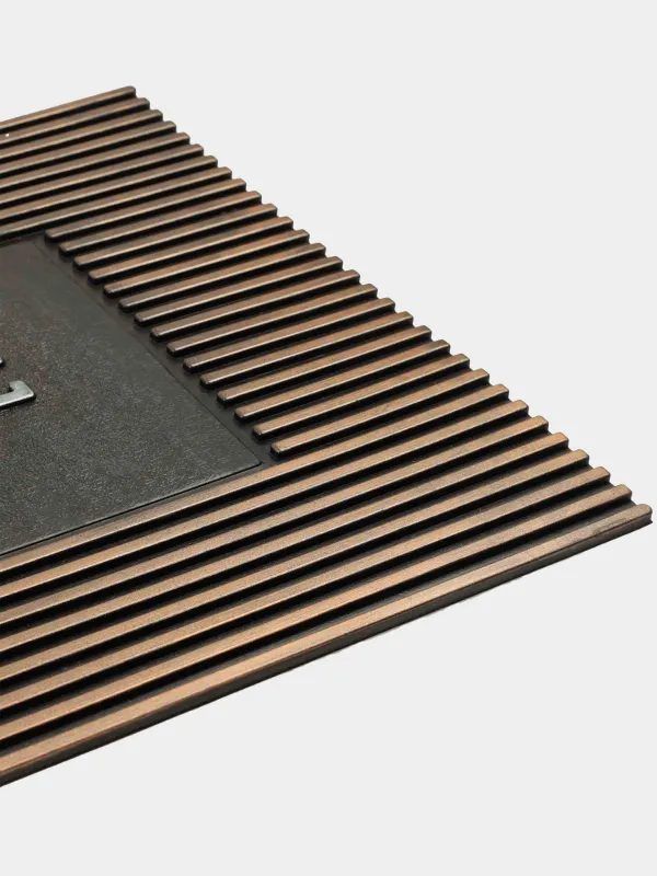 Коврик придверный, 45х75 см, резина, бронзово-черный, Полосы, Home deco, image-2