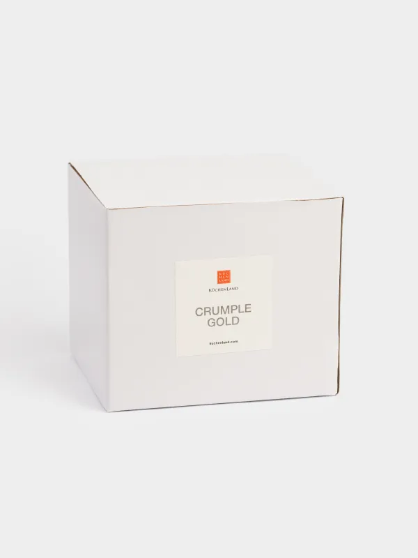 Кружка, 400 мл, фарфор P, с золотистым кантом, Волнистый край, Crumple gold, image-4