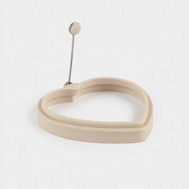 Форма для оладий/яиц, 12 см, силикон, бежевая, Сердце, Manny