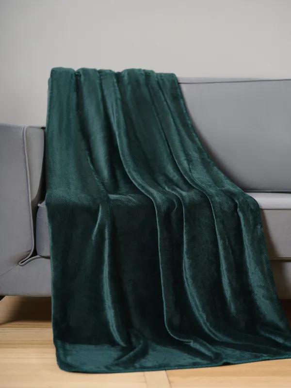 Плед, 140х190 см, фланель, зеленый, Flannel, image-3