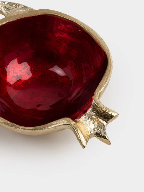 Блюдо декоративное, 15x10 см, металл, красно-золотистое, Гранат, Pomegranate, image-3
