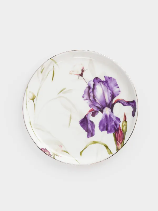 Тарелка десертная, 20 см, 2 шт, фарфор F, с серебристым кантом, Ирис, Antarctica Flowers, image-1