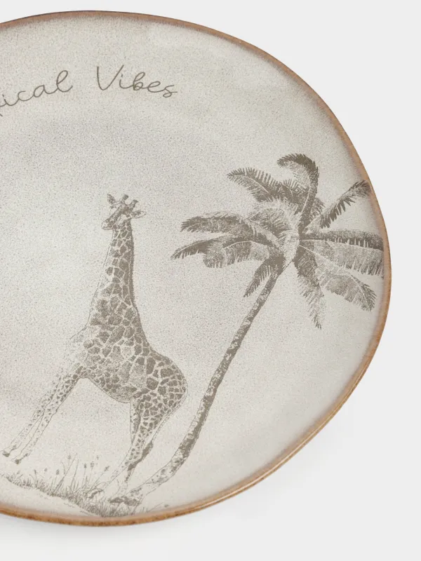 Тарелка закусочная, 22 см, Жираф и пальма, Tropical vibes, image-2
