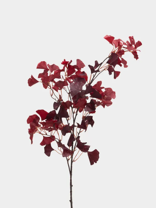 Ветка декоративная, 1 м, Бордовый гинкго билоба, Leafs decor, image-1