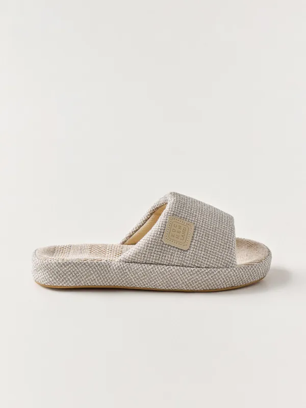 Тапочки женские, домашние, джут/хлопок/полиэстер, светло-серые, Serious, image-0