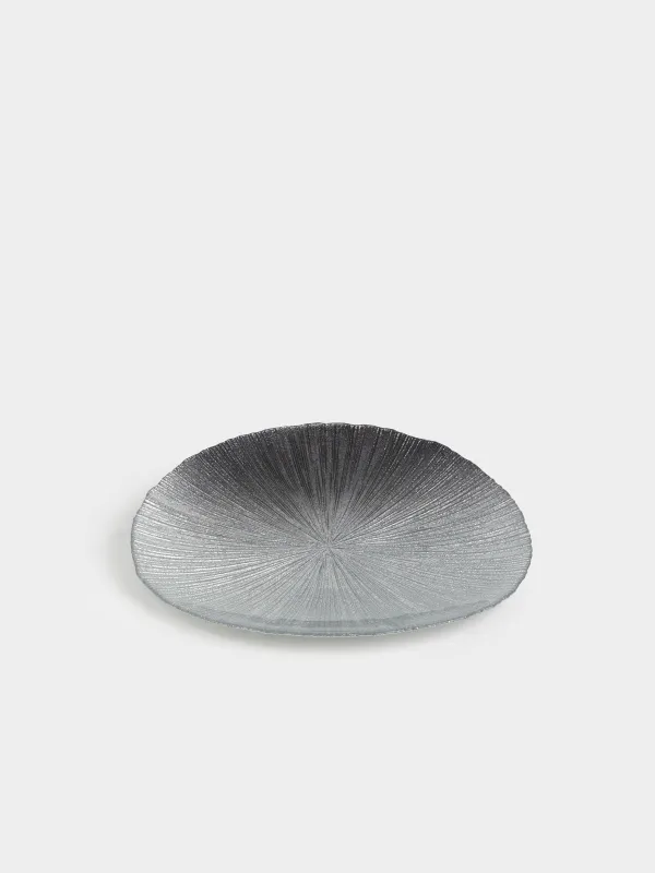 Тарелка обеденная, 28 см, стекло, серебристо-серая, Angle, image-1