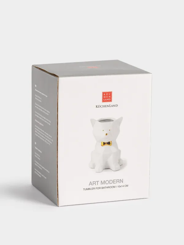 Стакан для ванной комнаты, 14 см, Кот, Art modern, image-5