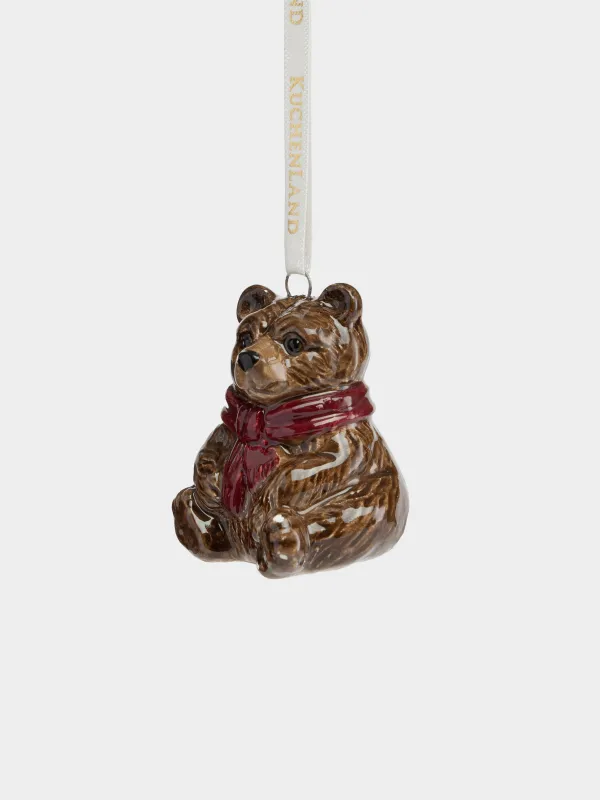 Игрушка елочная, 5 см, Мишка в шарфе, Figure christmas, image-2