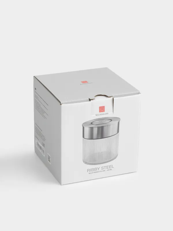 Банка для сыпучих продуктов, 420 мл, с вакуумной крышкой, Ribby steel, image-4