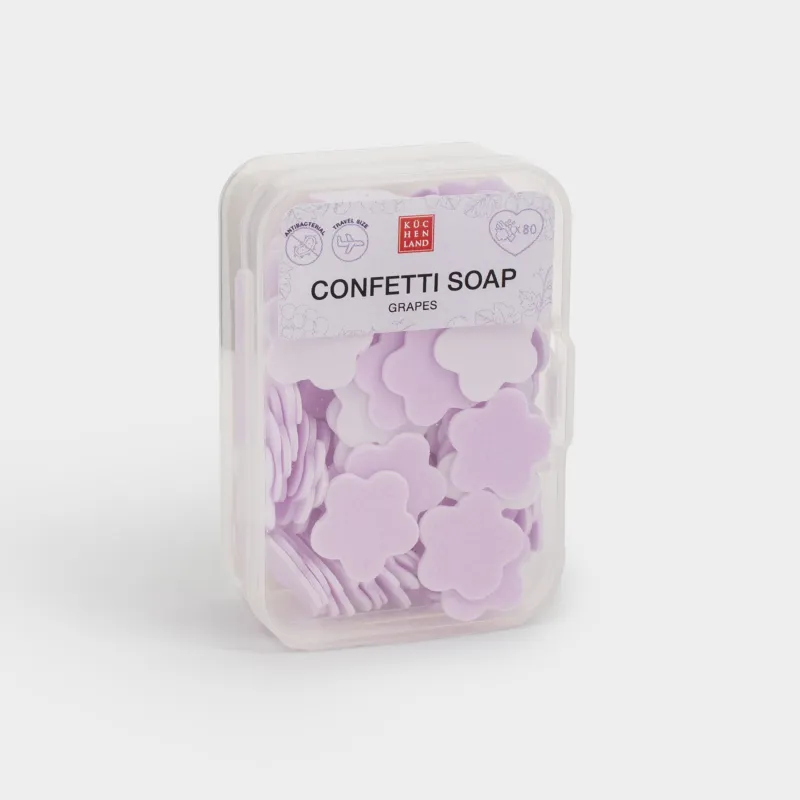 Мыло-конфетти, 2 см, 80 шт, фиолетовое, Виноград, Цветы, Confetti