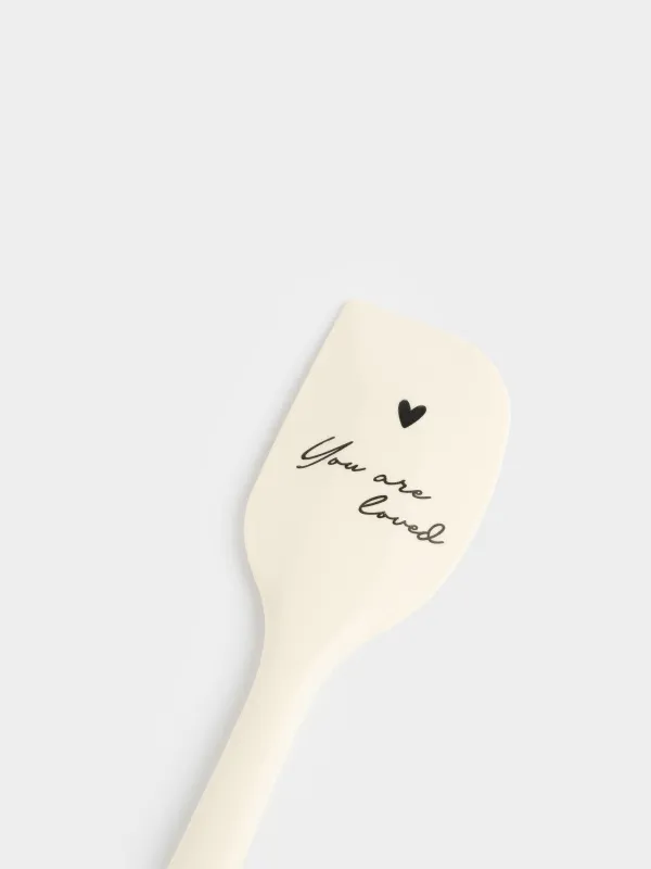 Лопатка-шпатель, 27 см, силикон, молочная, You are loved, Amour, image-3