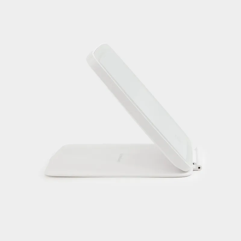 Зеркало настольное, 17х13/15x11 см, с подсветкой, складное, пластик, белое, Vesta, image-2