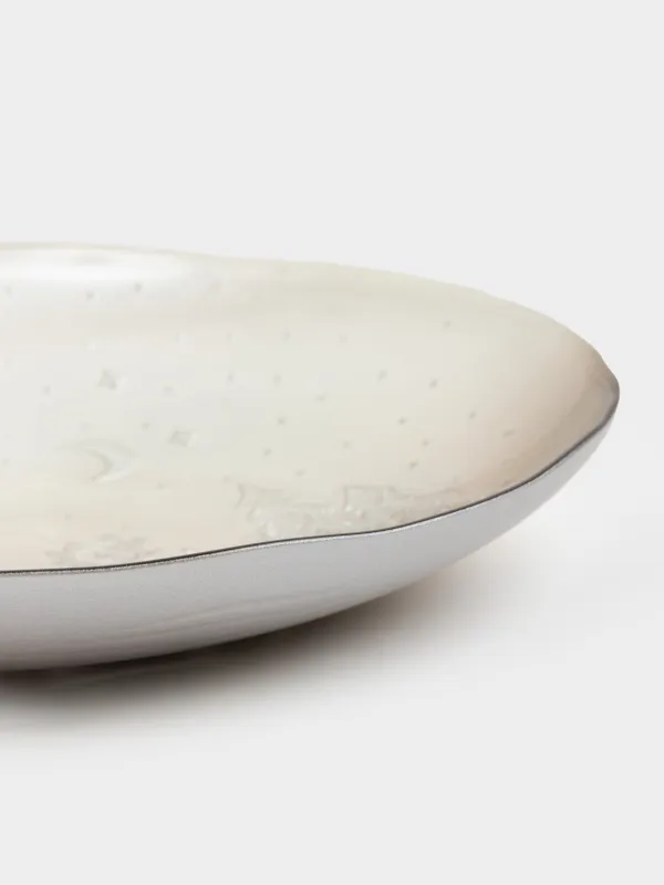 Блюдо глубокое, 31х5 см, стекло, серое, Олени в лесу, Brumal, image-2